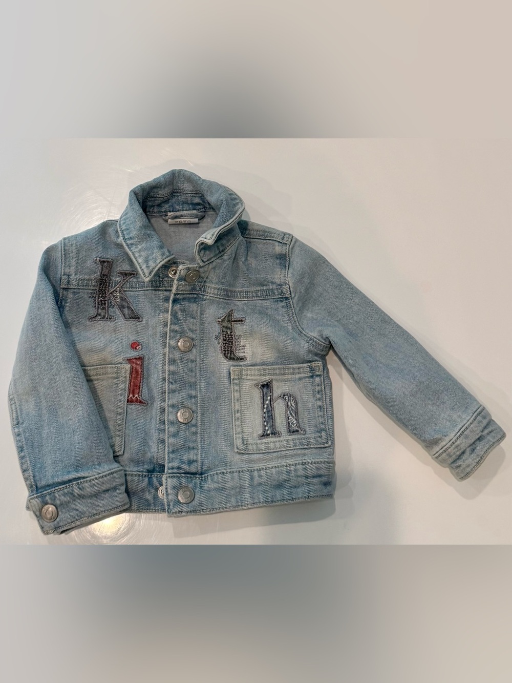 Kith Indigo Denim Jacket with Letter Patch Details 6-12months